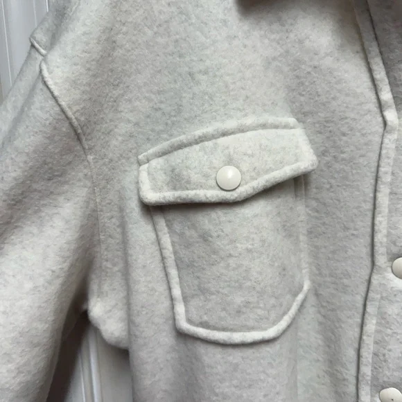 NWT HAVEN Well Within White Wool Fleece Shirt Jacket Cabincore - Picture 3 of 9
